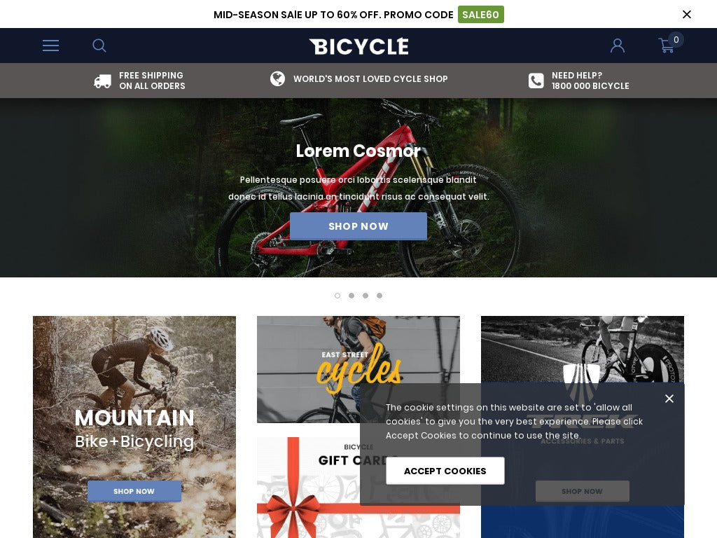 Bicycle Shopify Starter Dropship Ecommerce Website