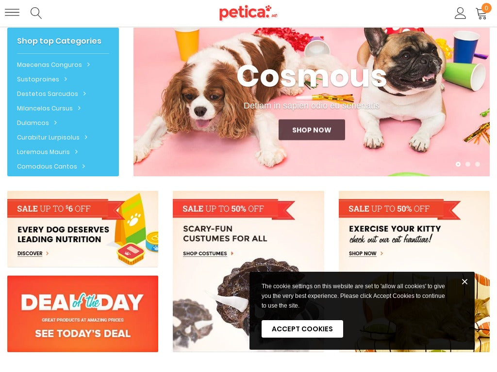 Pets Shopify Starter Dropship Ecommerce Website