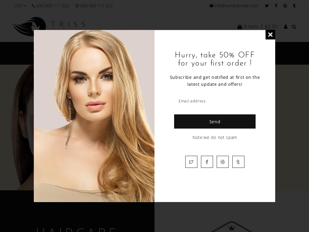 Hair Extension, Beauty Salon Shopify Starter Dropship Ecommerce Website