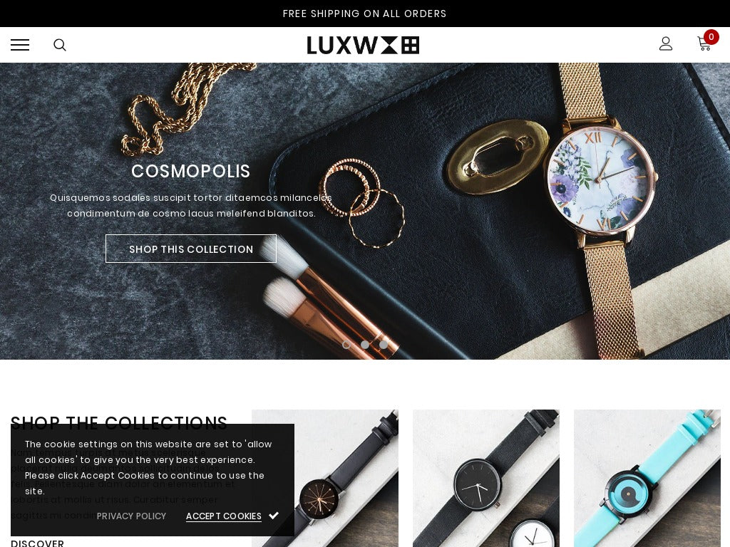 Watches Shopify Starter Dropship Ecommerce Website
